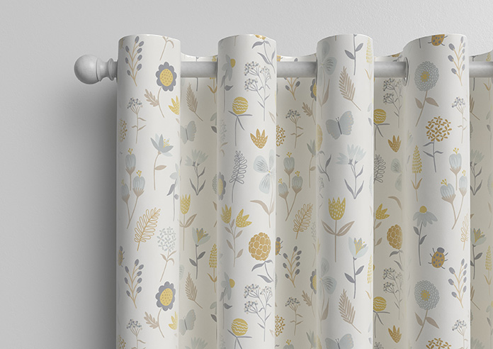 Floral Whimsy, Silver - Made to Measure Curtains - Image 12